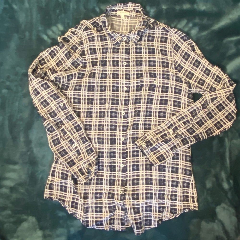 Soft Josie Plaid Button Down Blouse